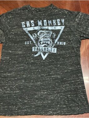 Gas Monkey Garage Men’s Short Sleeve Black Heather Graphic Tee